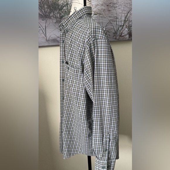 Timberland men’s classic green/white/brown plaid button down shirt, size large - Picture 6 of 11